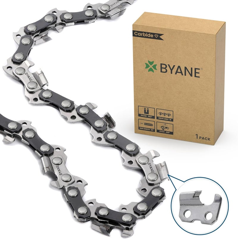 Byane Carbide Chainsaw Chain 20 Inch, .325" Pitch, .063" Gauge, 81 Drive Link, Gifts for Men, Father's Day Gifts for Dad, Fits STIHL MS 271, MS 290, MS 291, MS 291 C-BEQ, and More - Image 1